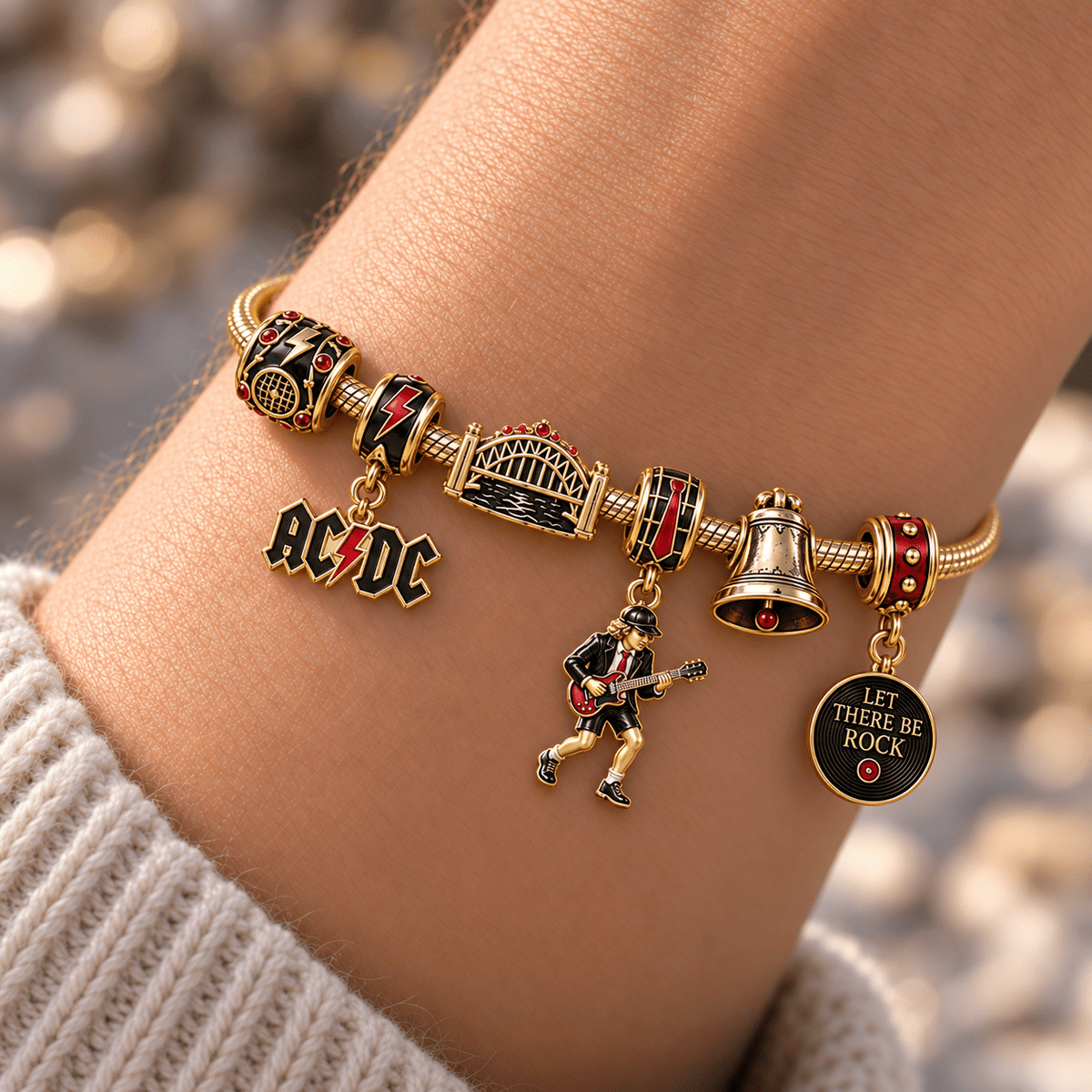 ACD Gold Charm Bracelet Set HQH